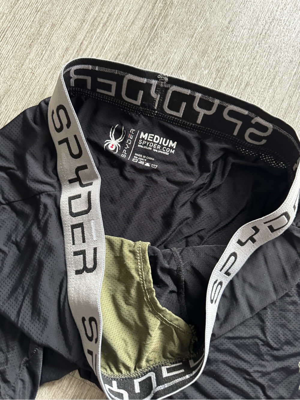 Spyder Black Boxer Briefs with Silver Waistband - Picture 2 of 3